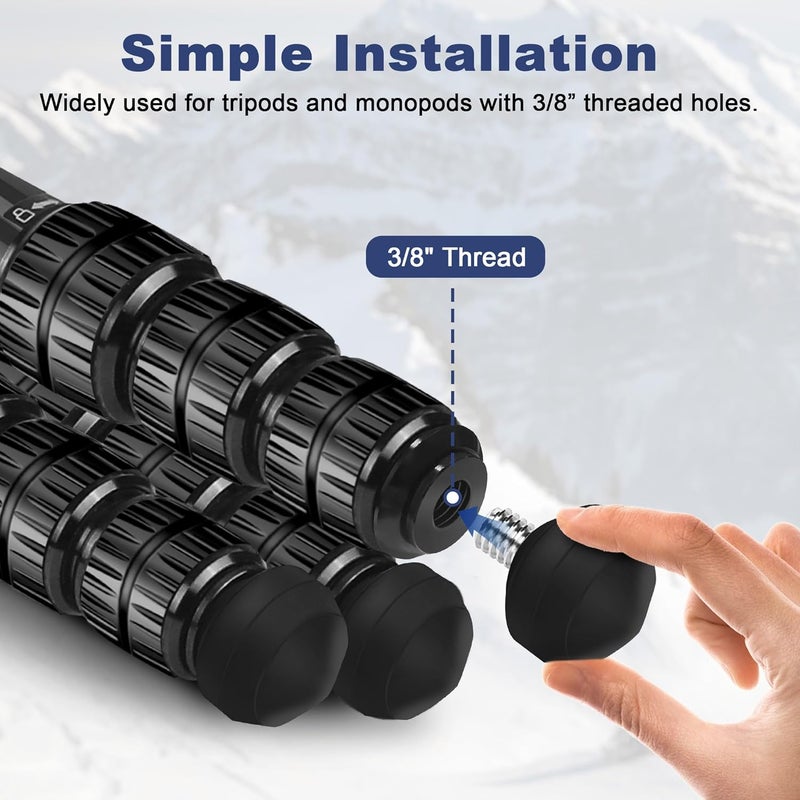 Manbily Universal Tripod Rubber Foot Spike, Anti-Slip 3/8" Rubber Feet for Camera Tripods Monopods, Replacement Parts (35mm x 35mm)-3 Pcs - Image 4